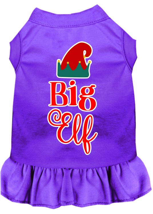 Big Elf Screen Print Dog Dress Purple XS